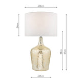 Lolek silver glass dual light table lamp 61cm, UK version
