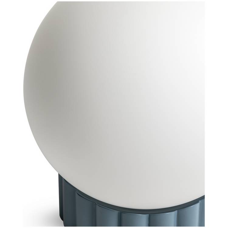 Habitat Ribbed Globe table lamp blue white (British brand)