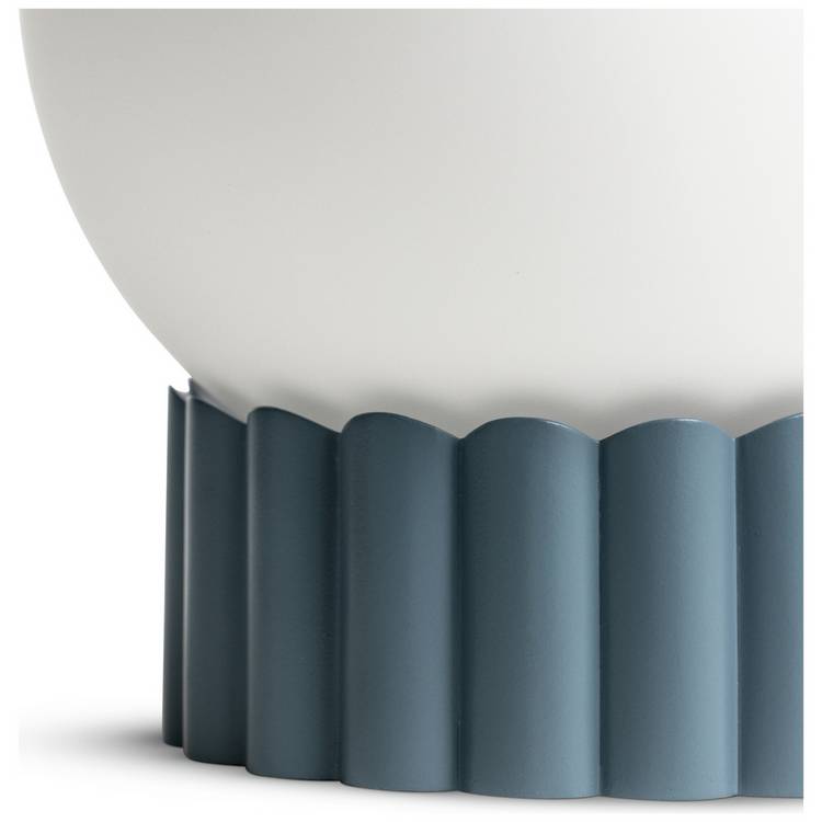 Habitat Ribbed Globe table lamp blue white (British brand)