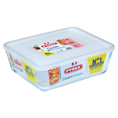 Pyrex Cook & Freez glass storage dish 4L, imported from the UK
