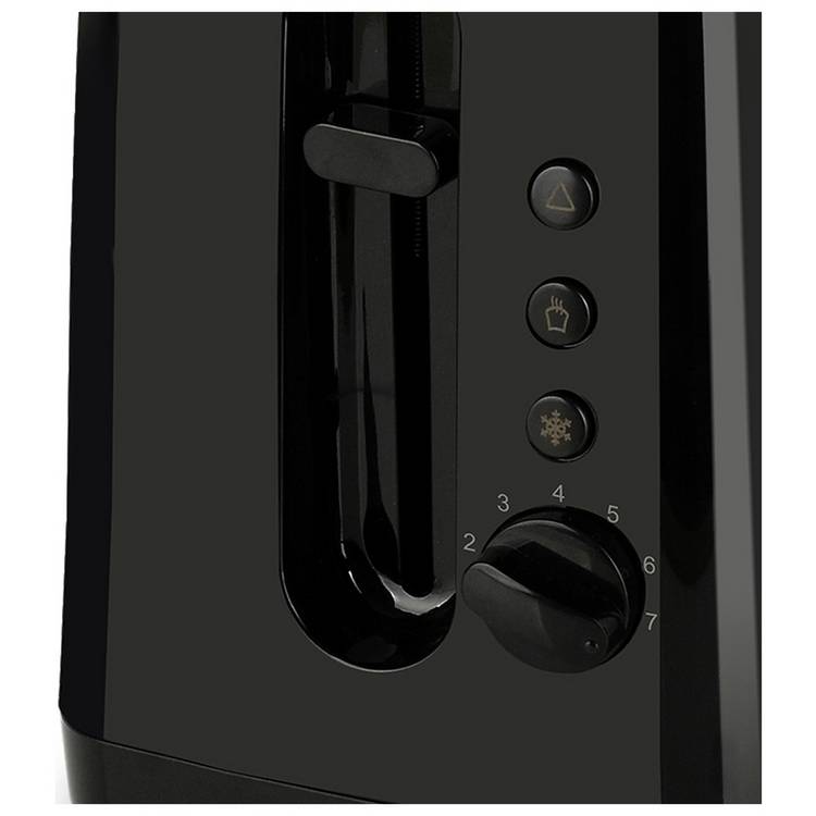 Cookworks black toaster with wide slots, UK version