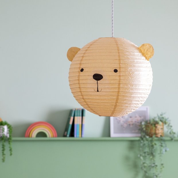 Argos Home cream paper bear lampshade 40cm, UK version