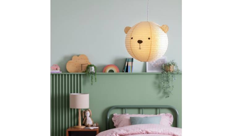Argos Home cream paper bear lampshade 40cm, UK version