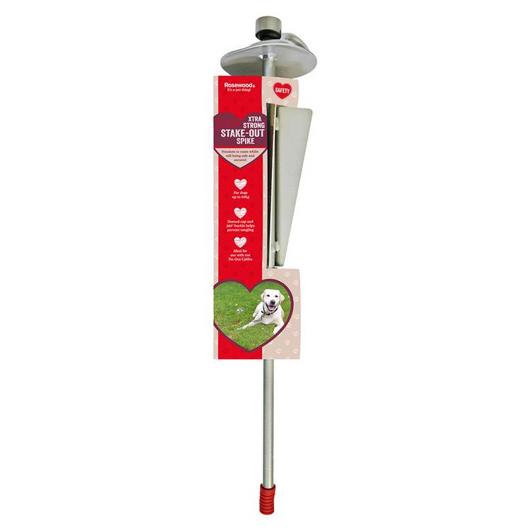 Rosewood tie-out cable for dogs, red, imported from the UK