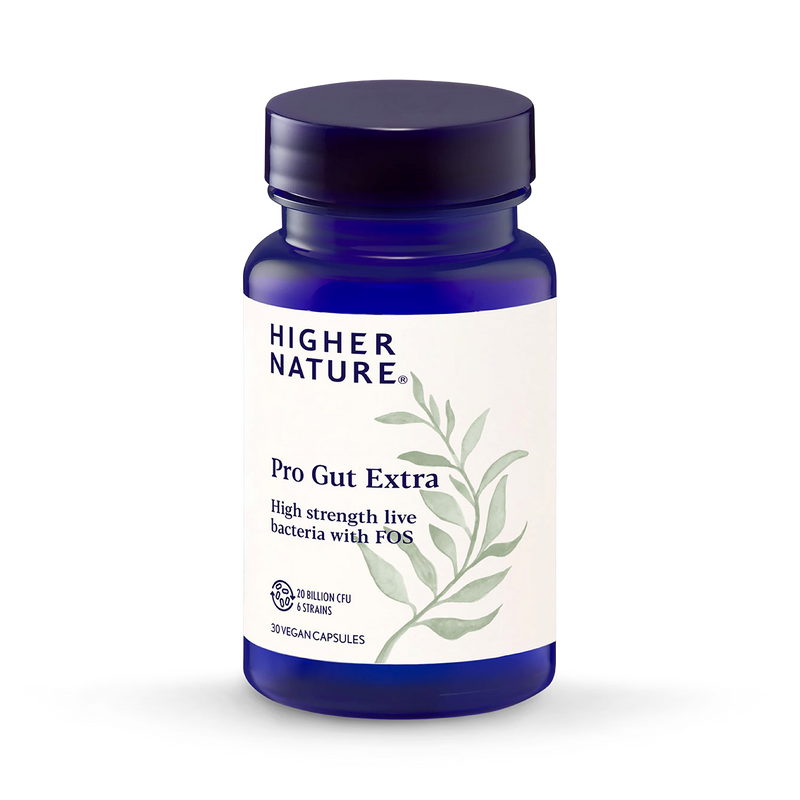 Higher Nature Pro-Gut Extra probiotic supplement 30 capsules (British brand)