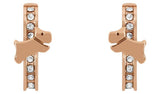 Radley rose gold plated huggie hoop earrings with dog motif, imported from the UK