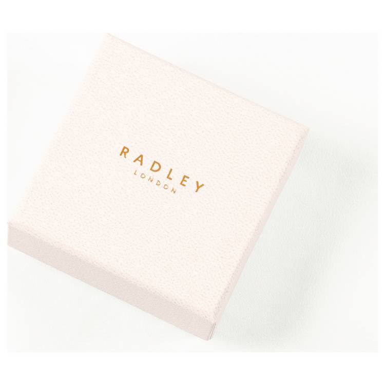 Radley rose gold plated huggie hoop earrings with dog motif, imported from the UK
