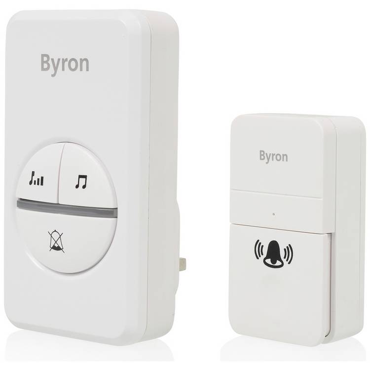Byron plug-in doorbell white 100m range, UK version