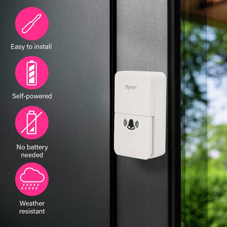 Byron plug-in doorbell white 100m range, UK version