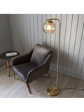 Gallery Home Gold Dilan floor light champagne glass brushed brass (British brand)