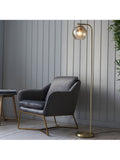 Gallery Home Gold Dilan floor light champagne glass brushed brass (British brand)