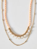Oliver Bonas yellow cord faux pearl necklace (British brand)