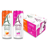 Aspire Mango Lemonade and Raspberry sugar-free energy drink 12x330ml - British product