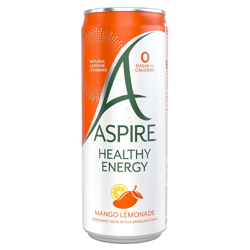 Aspire Mango Lemonade and Raspberry sugar-free energy drink 12x330ml - British product