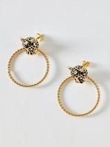 Next Oliver Bonas Black Laura Leopard Stud Hoop Earrings- Buy online at McGrocer