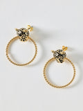 Oliver Bonas gold tone leopard hoop earrings (British brand)