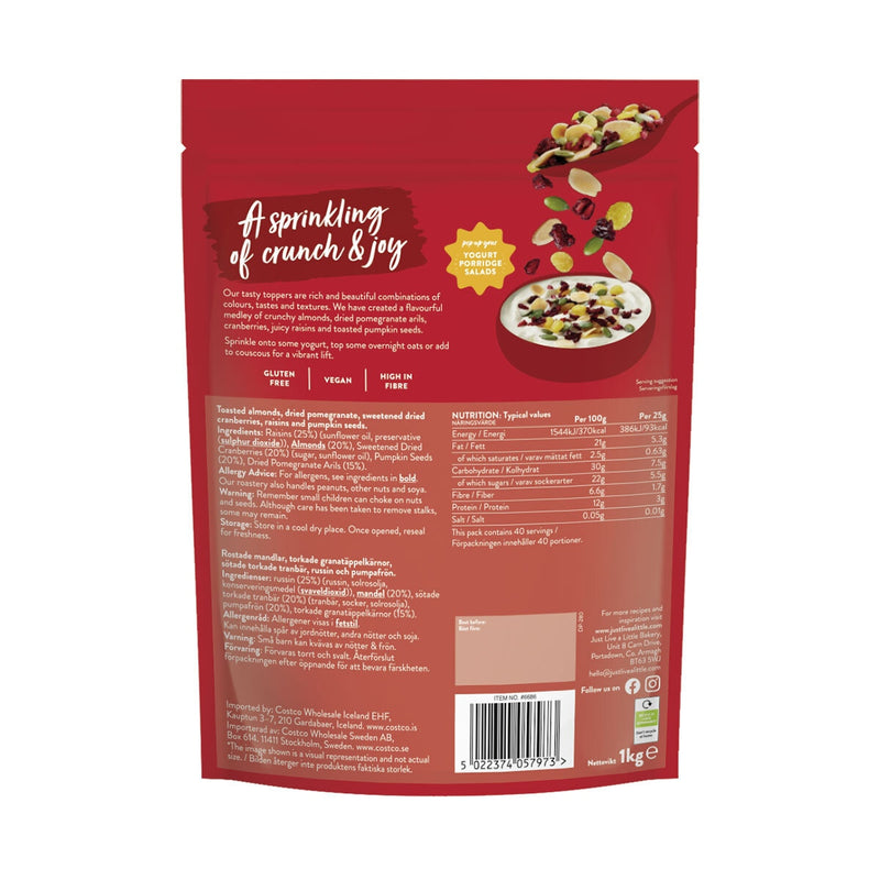 Just Pomegranate and Almond Topper 1kg, UK version