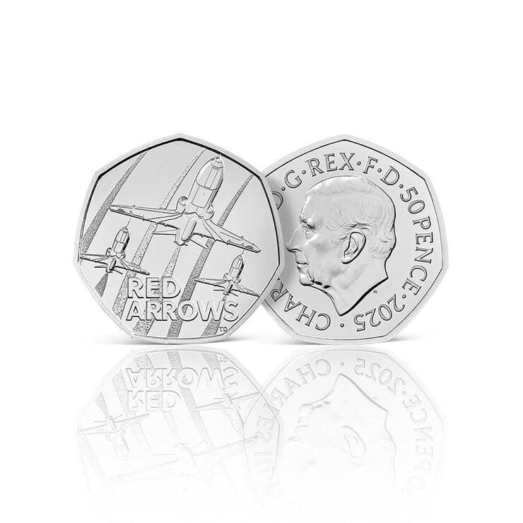 Royal Mail Red Arrows 50p coin cover (British brand)