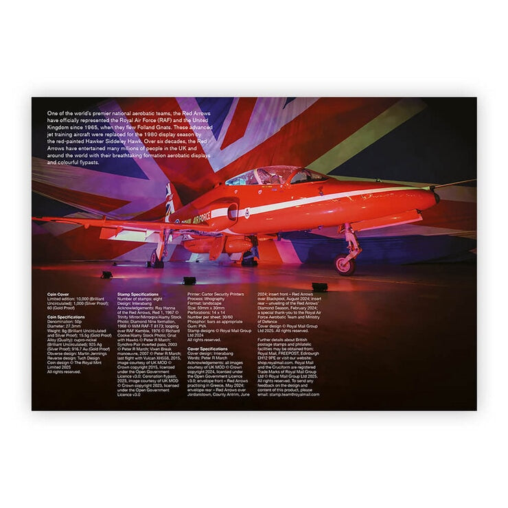 Royal Mail Red Arrows 50p Silver Proof Coin Cover, UK version