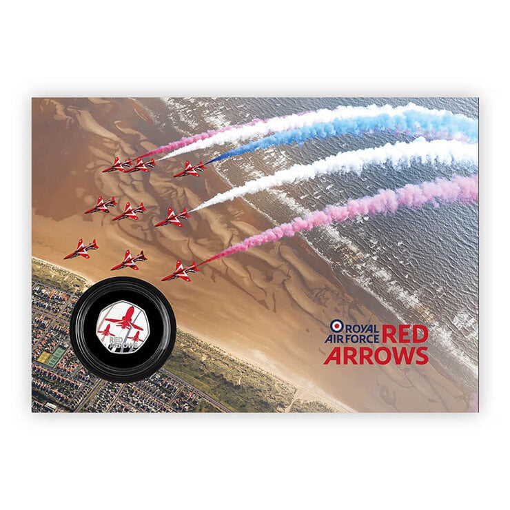 Royal Mail Red Arrows 50p Silver Proof Coin Cover, UK version