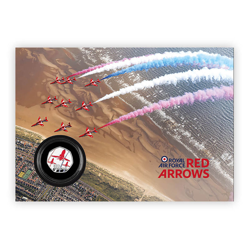 Royal Mail Red Arrows 50p Silver Proof Coin Cover, UK version