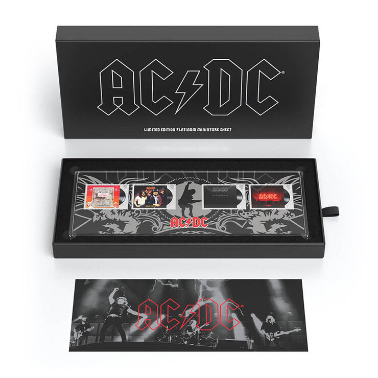AC/DC platinum limited edition stamp sheet, UK version