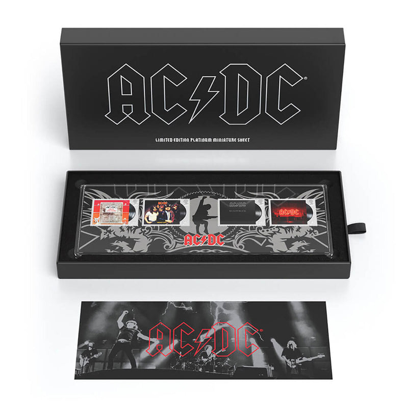 AC/DC platinum limited edition stamp sheet, UK version