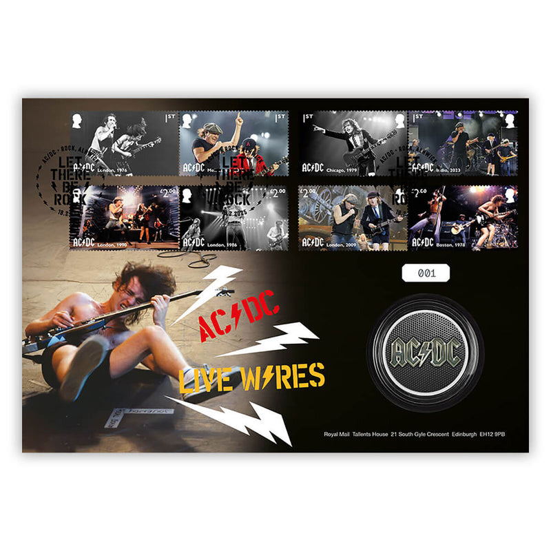 Royal Mail AC/DC stamps and medal cover limited edition - British product