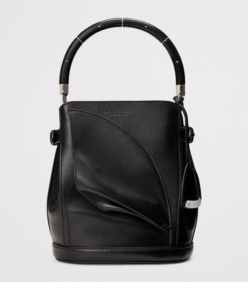 Ralph Lauren small leather floral bucket bag (British brand)