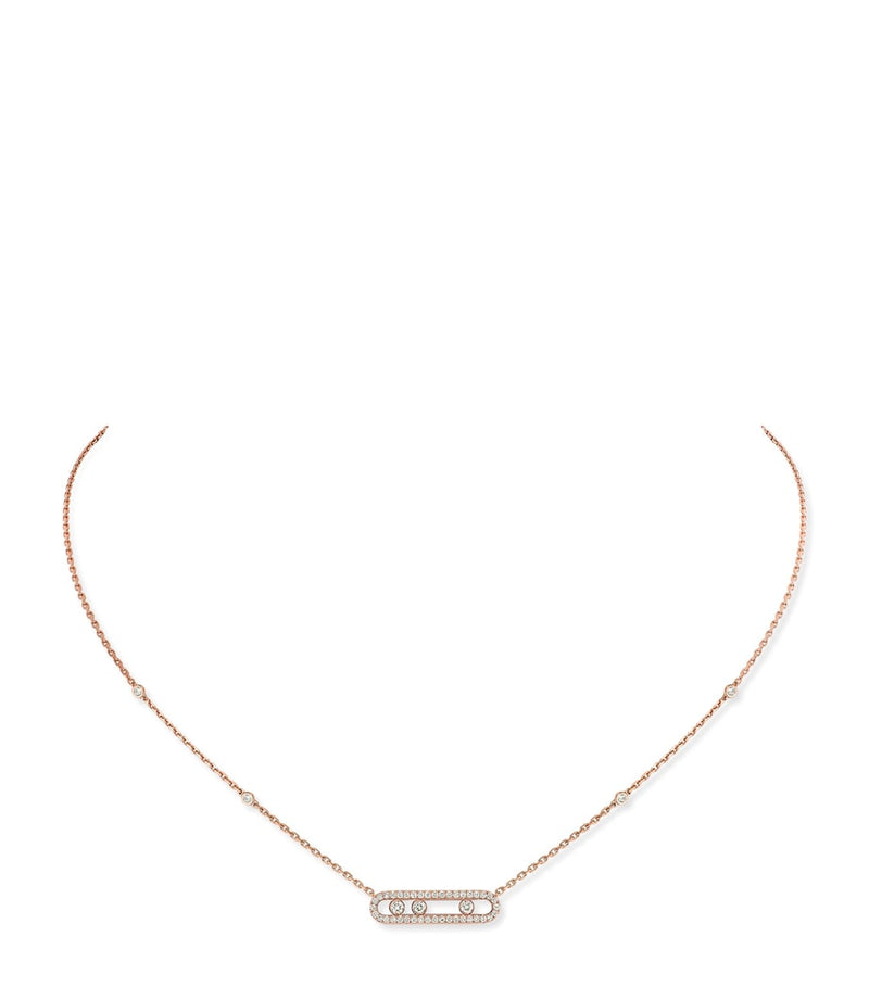 Messika necklace pink gold diamond pave 0.33ct (British brand)