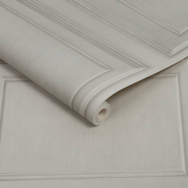 Fresco wood panel neutral wallpaper roll - British product
