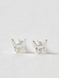 Oliver Bonas silver bulldog stud earrings, UK version