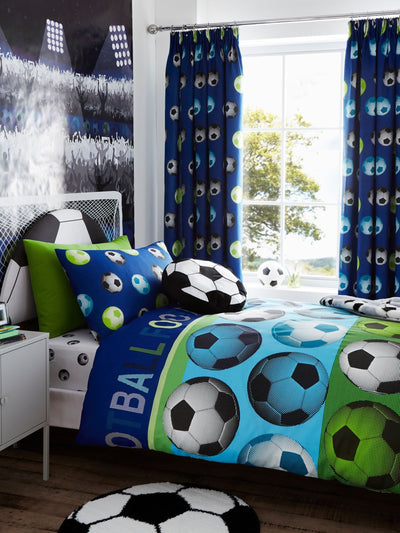 Next Catherine Lansfield Blue Football Duvet Cover and Pillowcase Set- Buy online at McGrocer