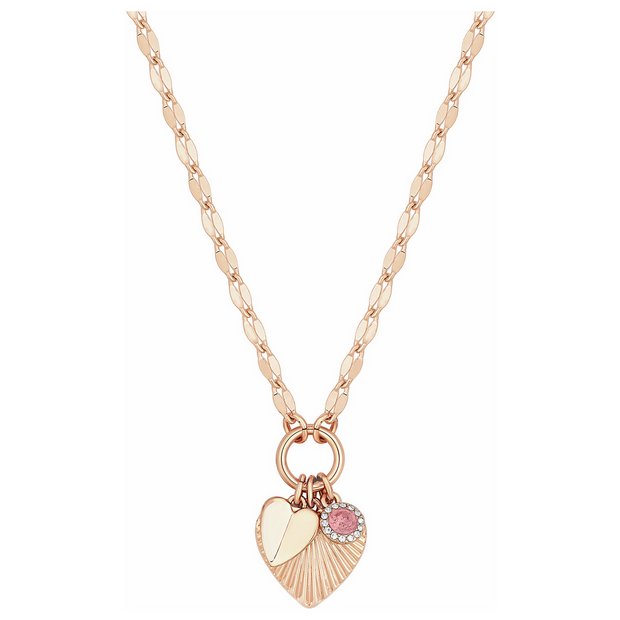 Lipsy rose gold heart charm pendant necklace (British brand)