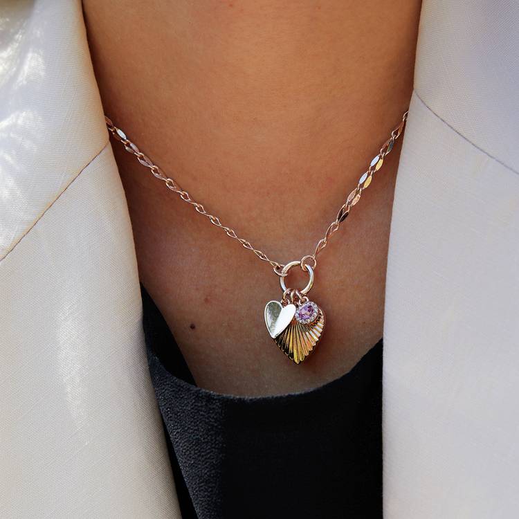 Lipsy rose gold heart charm pendant necklace (British brand)