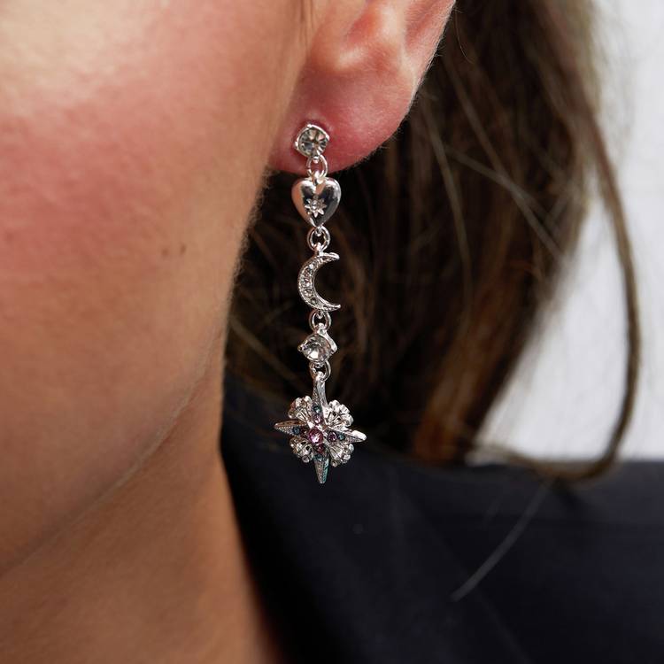 Lipsy crystal celestial drop earrings, imported from the UK