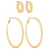 Lipsy gold hoop earrings with crystal accents set of 2 (British brand)