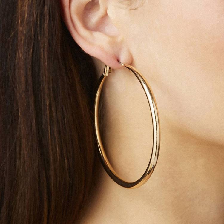 Lipsy gold hoop earrings with crystal accents set of 2 (British brand)