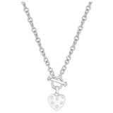 Lipsy crystal heart pendant necklace silver-tone, UK version