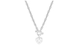 Argos Lipsy Silver Colour Crystal Heart Tbar Pendant Necklace 40cm- Buy online at McGrocer