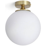 Habitat ribbed opal glass globe ceiling light white - British product