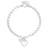 Lipsy crystal heart charm bracelet 19cm, UK version