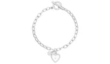 Argos Lipsy Silver Crystal Heart Charm Bracelet 19 cm- Buy online at McGrocer