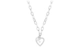 Argos Lipsy Silver Coloured Crystal Heart Charm Pendant Necklace 40cm- Buy online at McGrocer