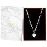Lipsy crystal heart charm pendant necklace - British product