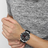HUGO Wild black leather strap watch, imported from the UK