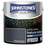 Johnstone's Feature Wall Matt paint Midnight Sapphire 2.5L (British brand)