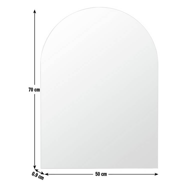 Habitat frameless arch wall mirror 70x50cm, imported from the UK