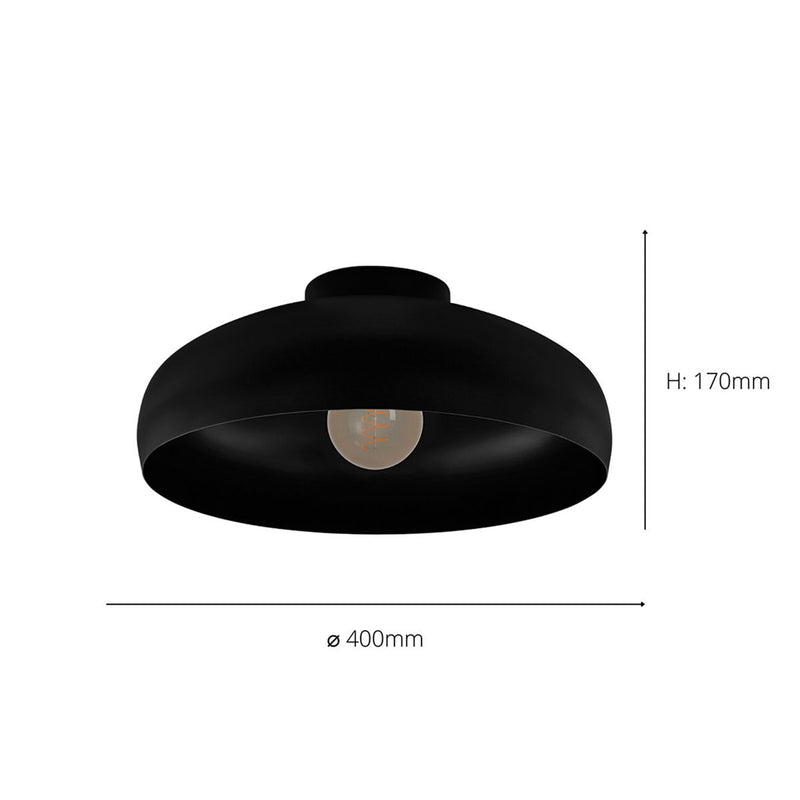 Eglo Mogano black ceiling light 40cm (British brand)