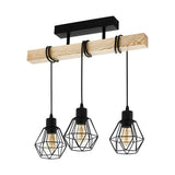 Eglo Townshend 3 light geometric pendant ceiling light, imported from the UK